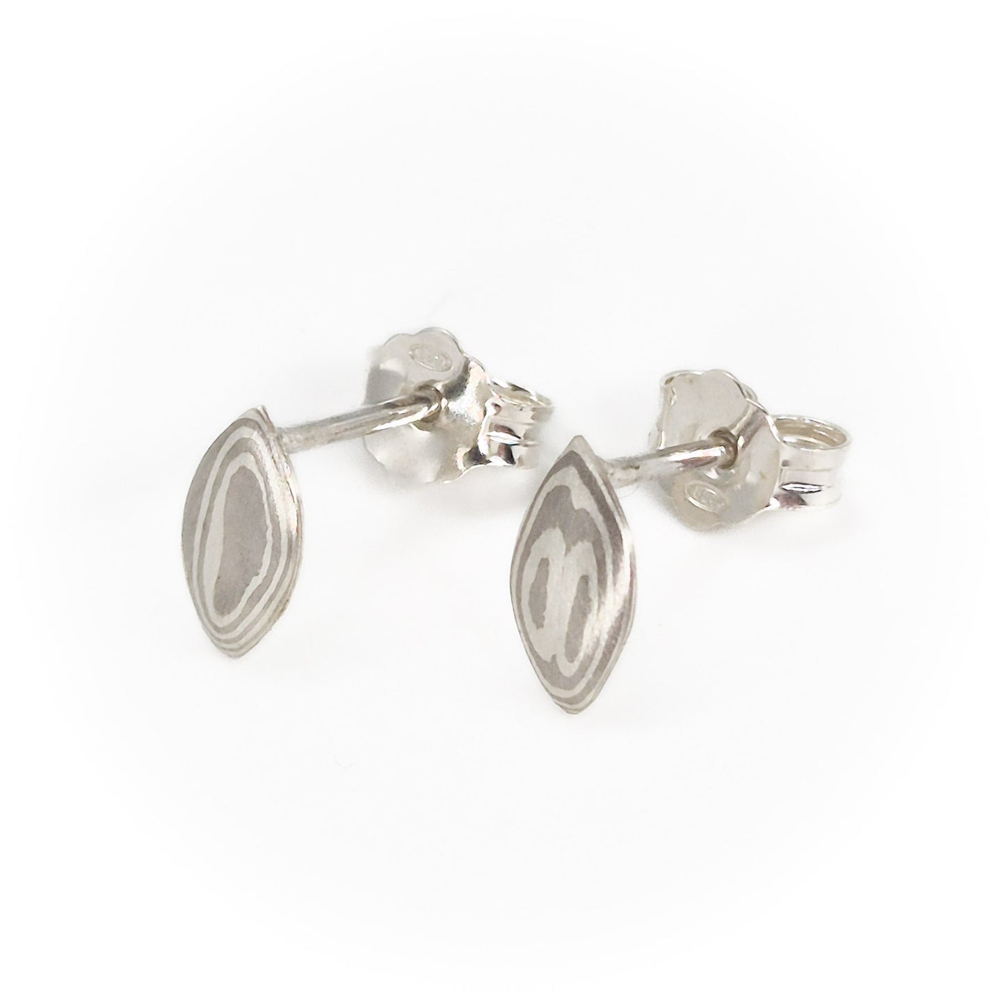 Mokume-gane oorbellen - marquise - palladium