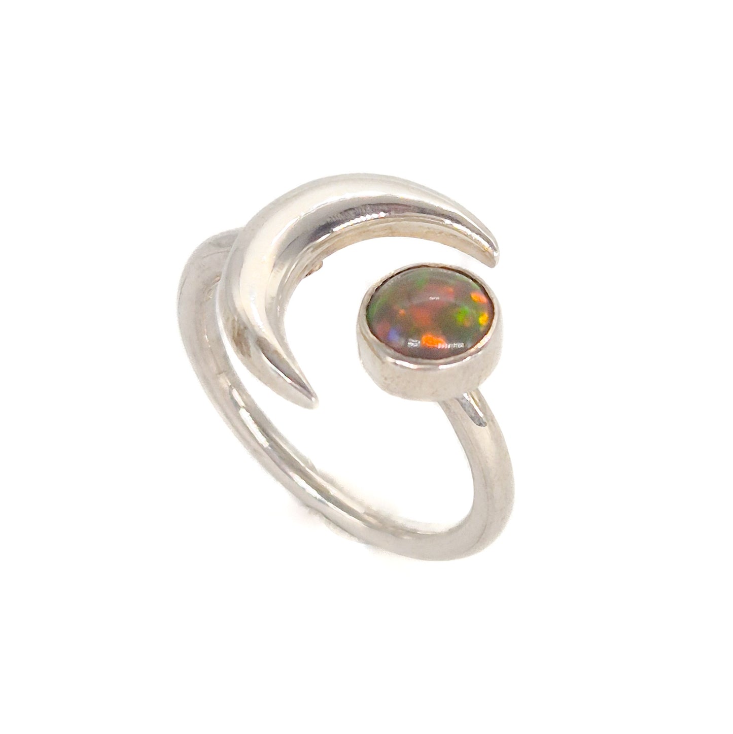 ring - Synthetisch opaal met maantje