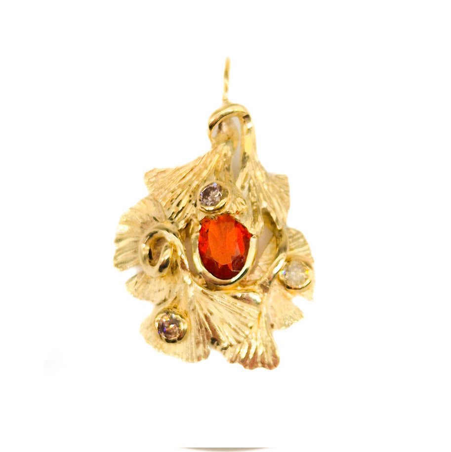 Art nouveau stijl ginkgoblad hanger