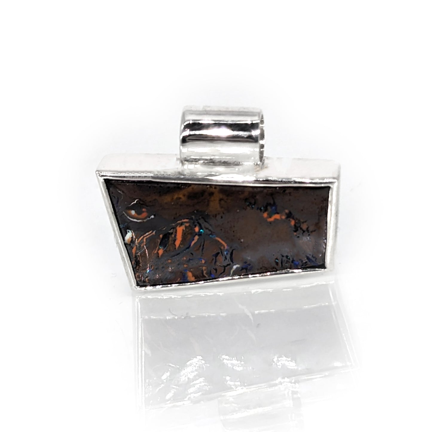 Yowah boulder opaal in zilveren hanger