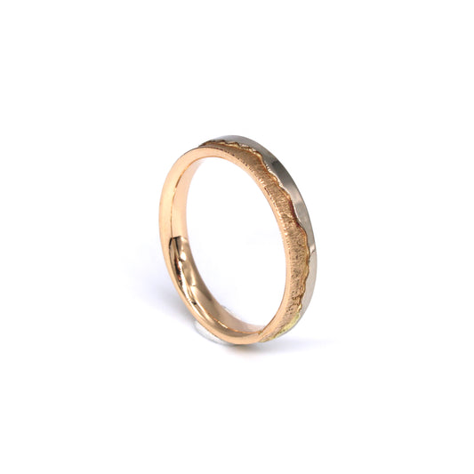 Ring bergen (14krt warm geelgoud/witgoud)
