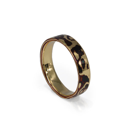 Shakudō met 14krt Geelgoud Mokume-Gane Ring "Panther"