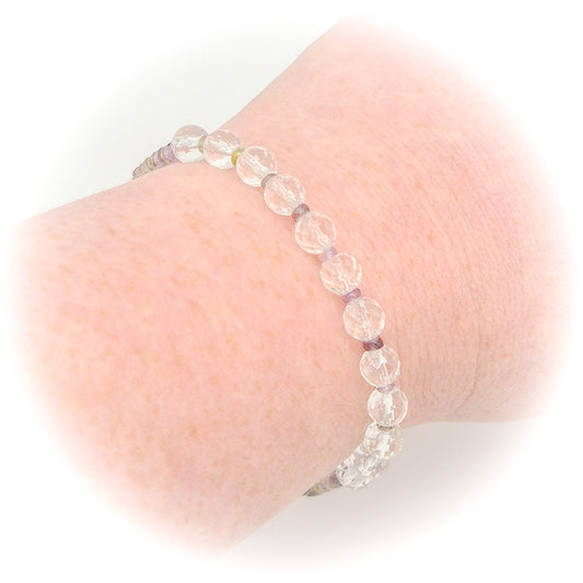Bergkristal & toermalijn armband