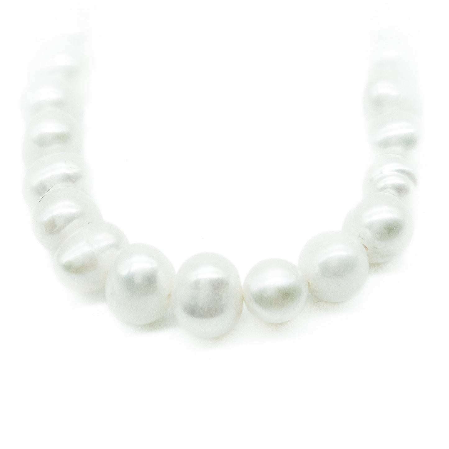 Zoetwaterparel collier - extra lang - wit