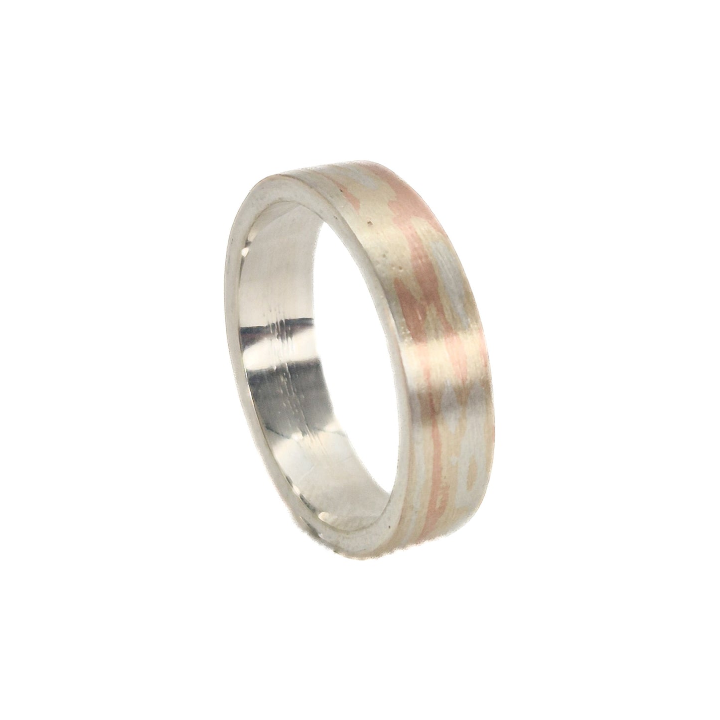 Zilver / 14k roodgoud Mokume-Gane Ring small "Tiger"