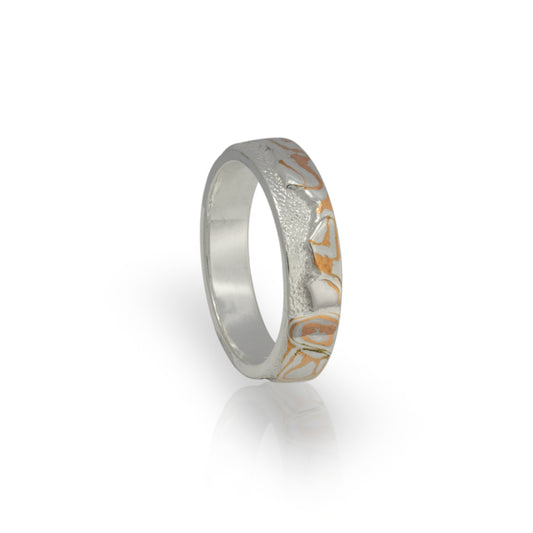 Ring bergen (Sterling zilver (925dz) / Mokume Sterling zilver / koper)