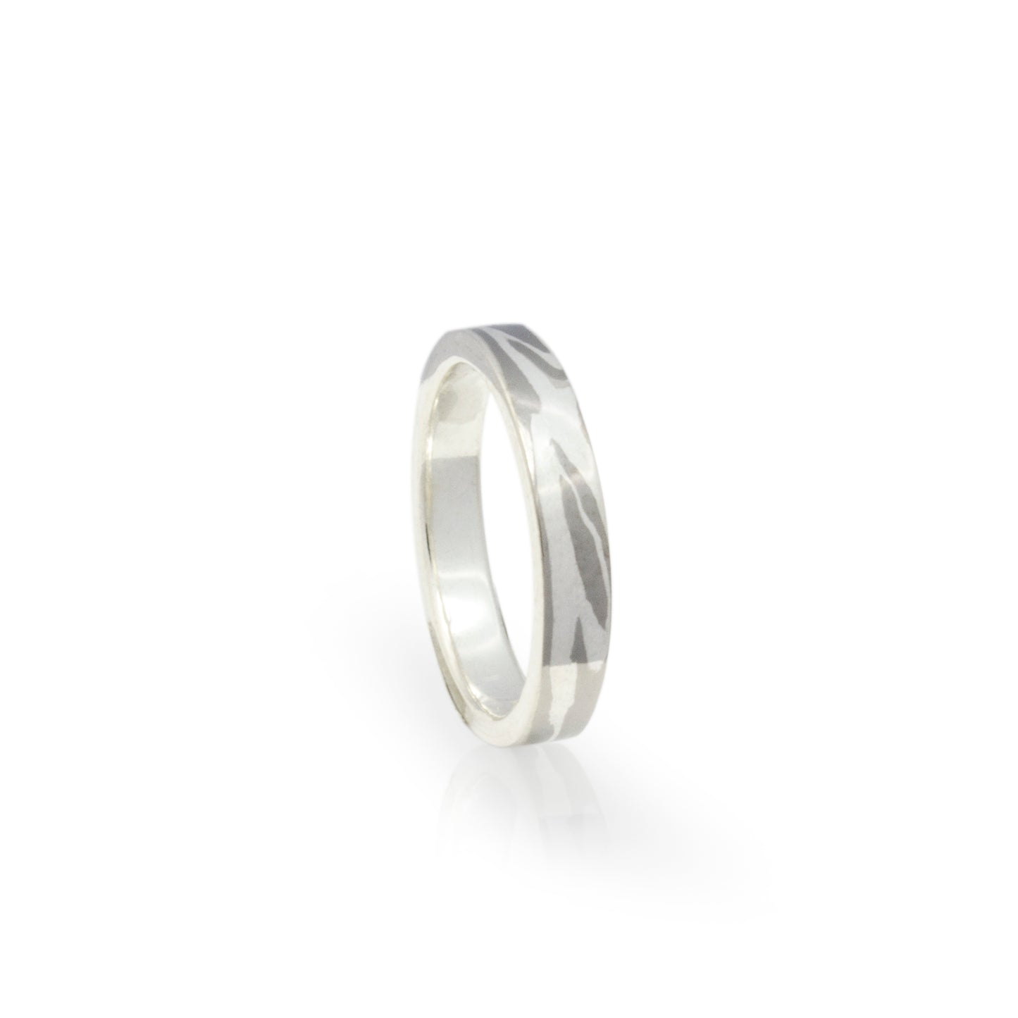 White Tiger Ring: Mokume-Gane
