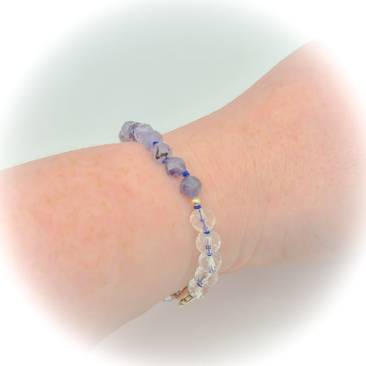 Bergkristal & Ioliet armband