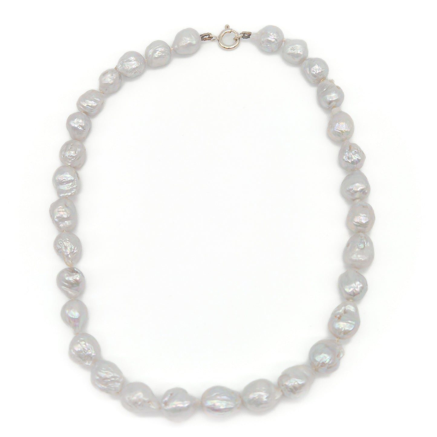 Barok zoetwaterparel collier - grijs