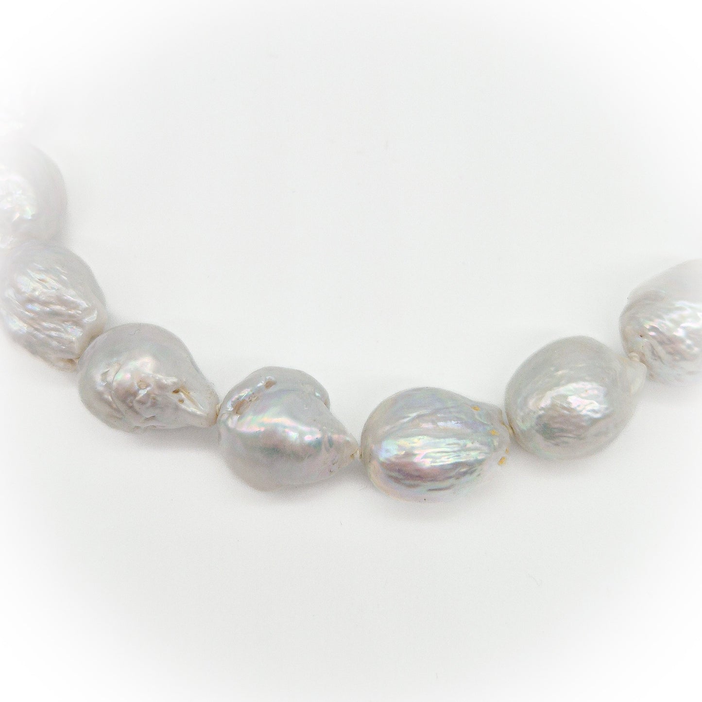 Barok zoetwaterparel collier - grijs