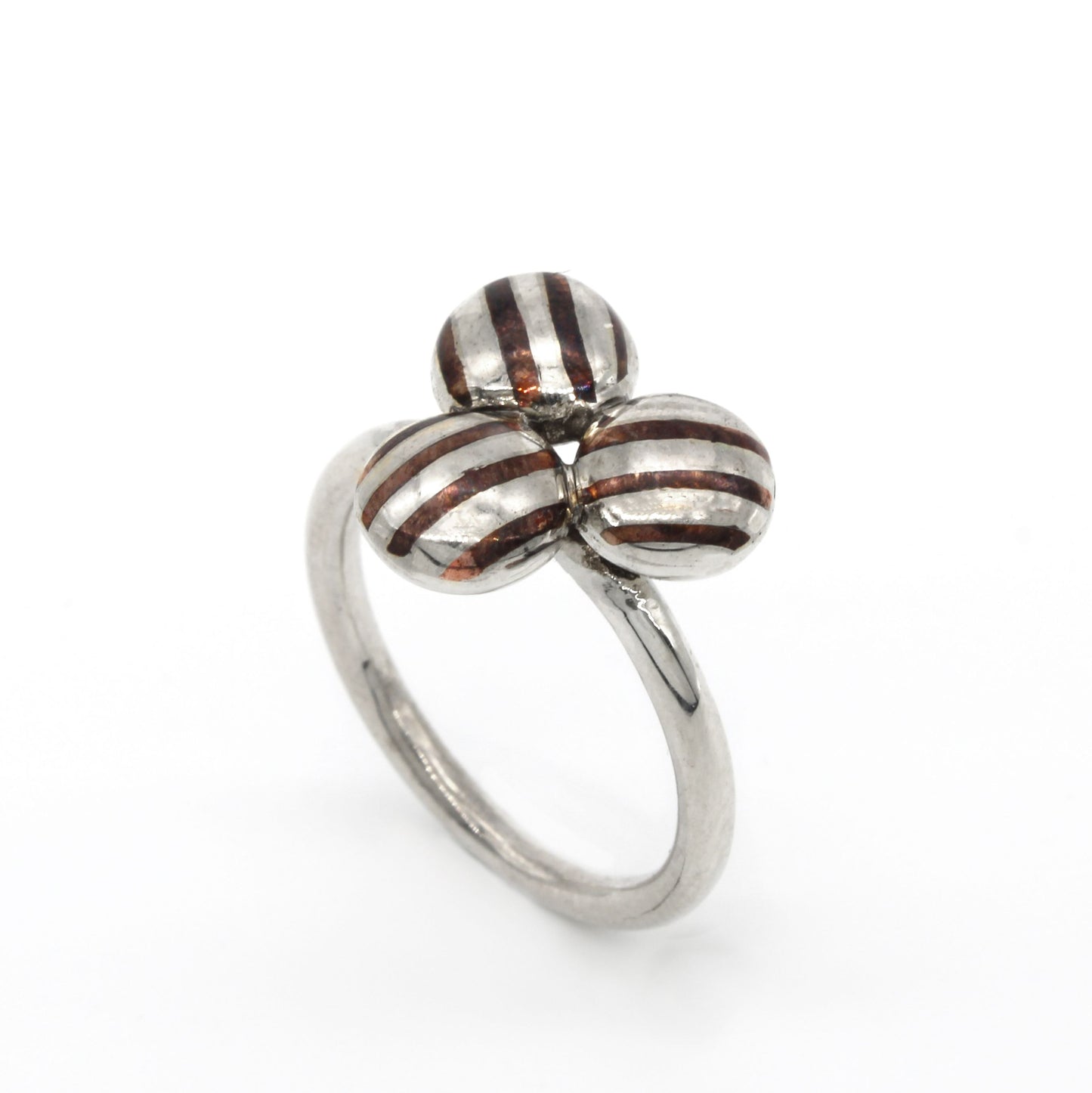 Ring mokume-gane klaver (zilver 925dz/koper)