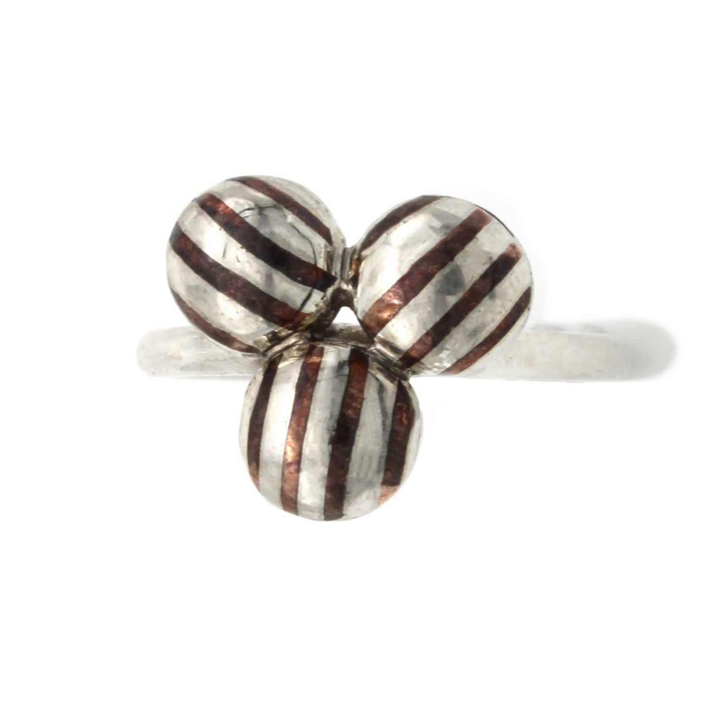 Ring mokume-gane klaver (zilver 925dz/koper)