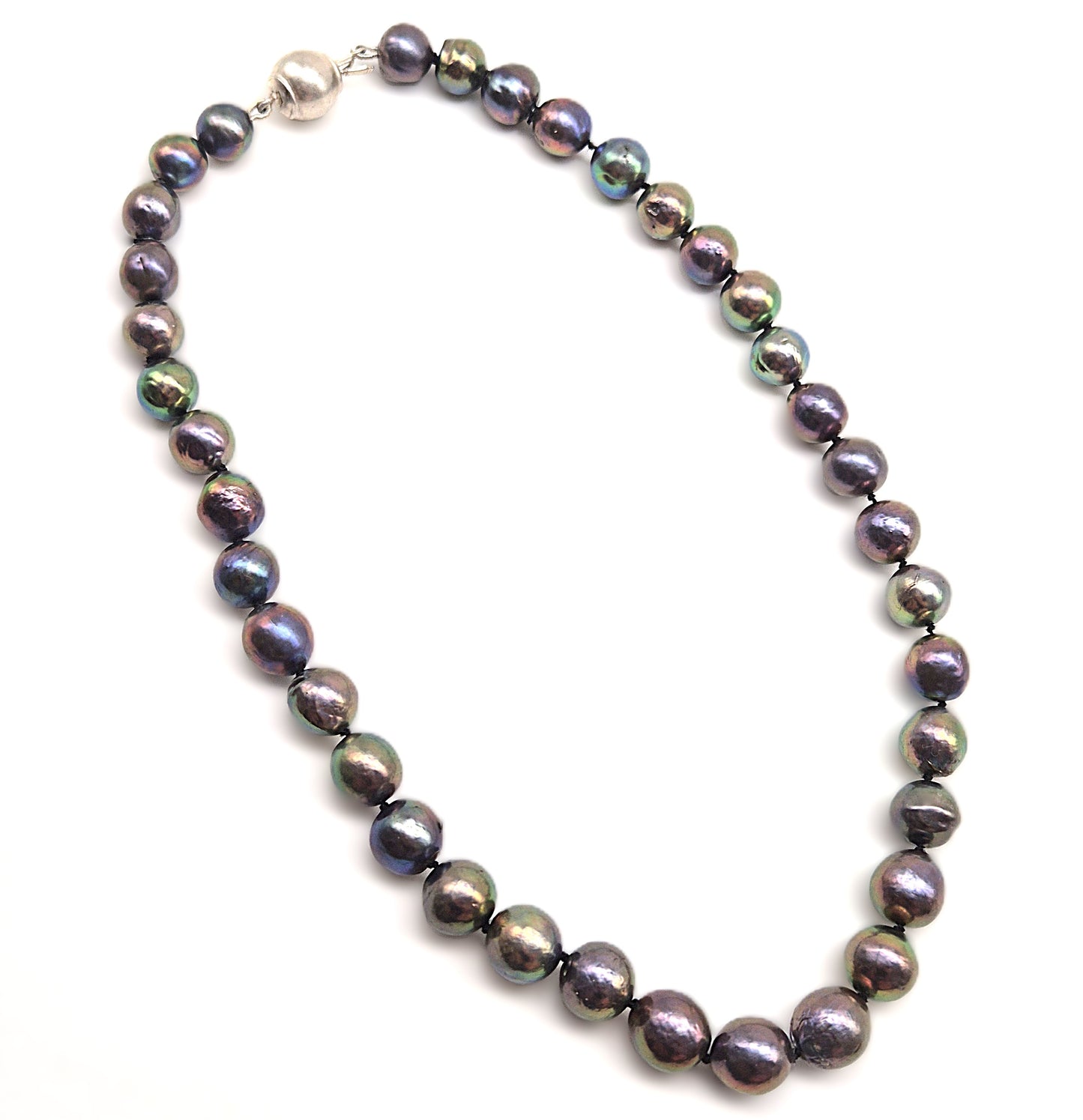 Zwart zoetwaterparel collier - sterling zilver