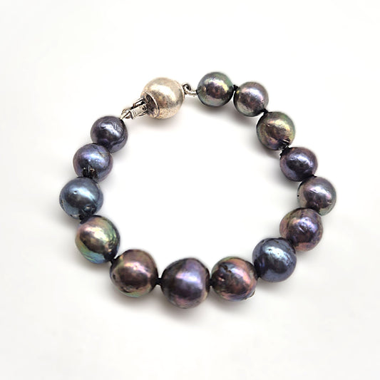 Zoetwaterparel zwart armband