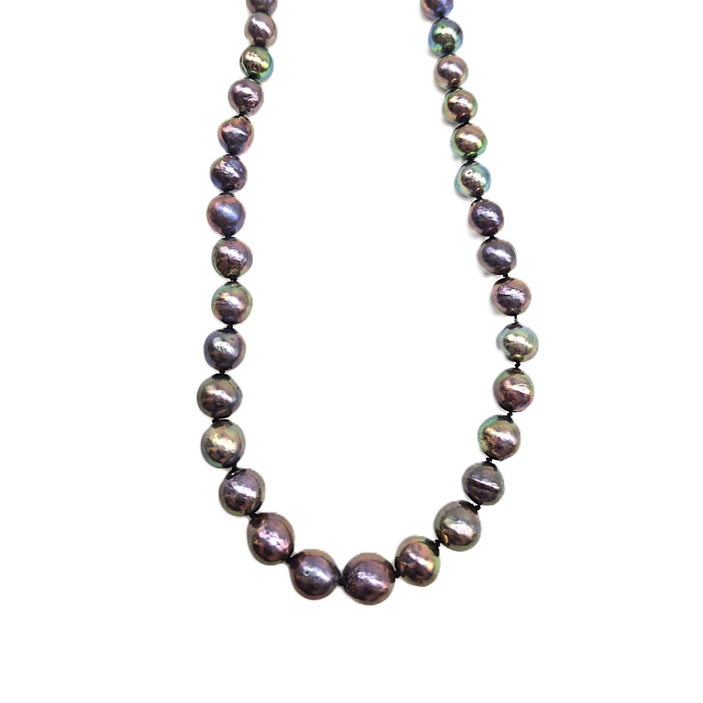 Zwart zoetwaterparel collier - sterling zilver
