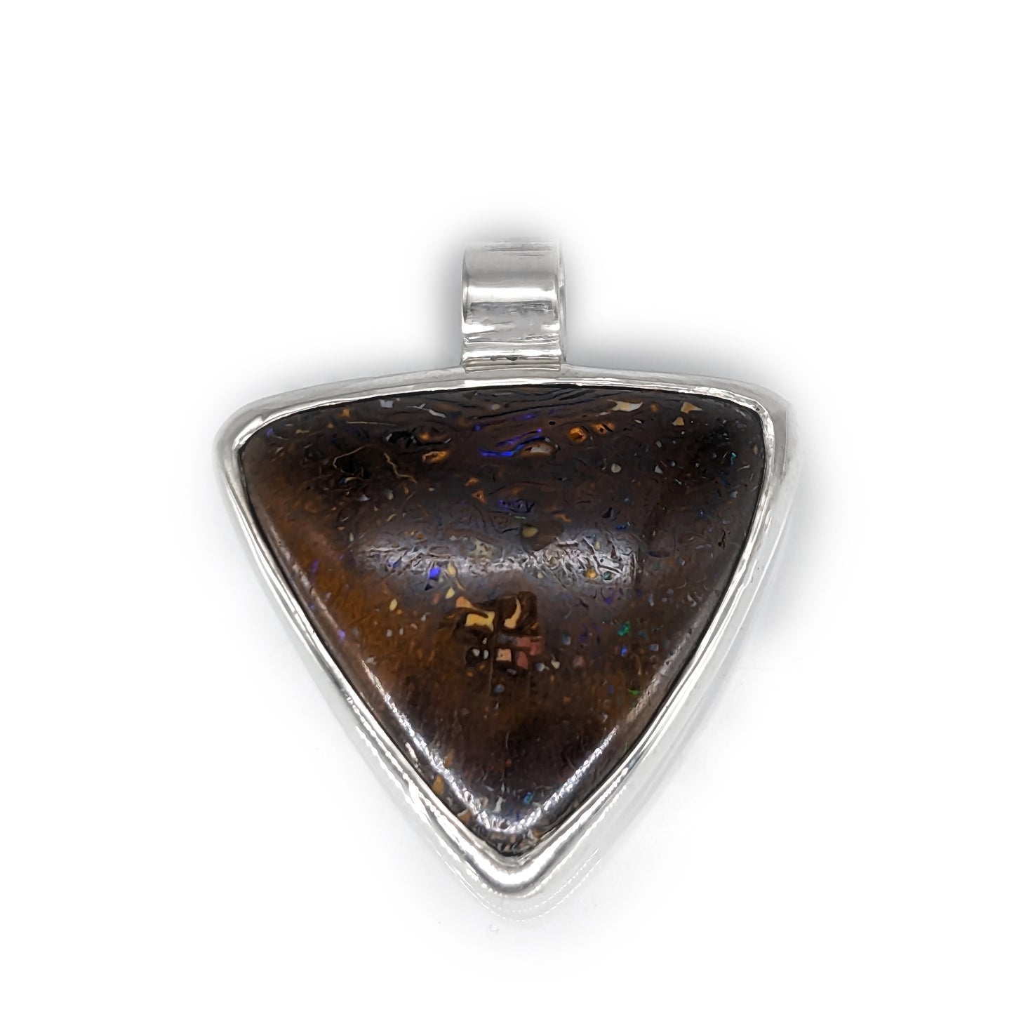 Yowah boulder opaal in zilveren hanger